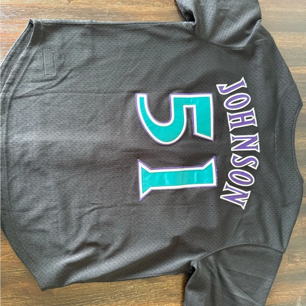 Mitchell & Ness Black Button-Up Jersey- Arizona Diamond Backs - Randy Johnson - Picture 2 of 5